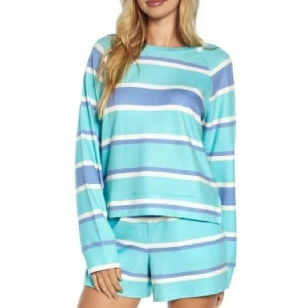 Wildfox Striped Long Sleeve Top Lightweight Casual Coastal Preppy Tee